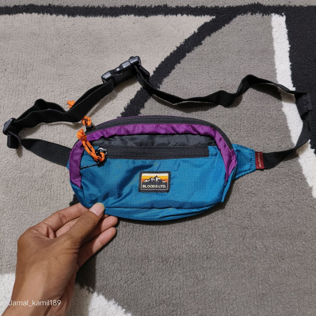 TAS SELEMPANG WAISTBAG BLOODS ROGE NAVY ORIGINAL.