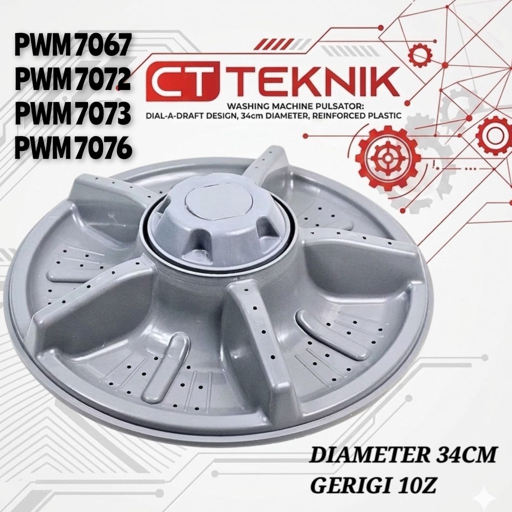 Pulsator POLYTRON 7Kg PWM 7067 7072 7073 7076 R B G Pulsator Mesin Cuci Polytron Diameter 34cm