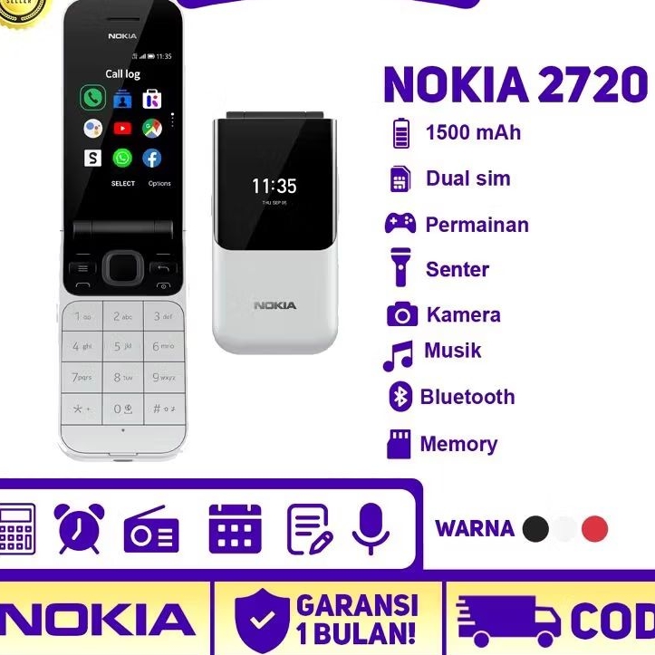 HP NOKIA 2720 FLIP DUAL SIM HP JADUL LIPAT