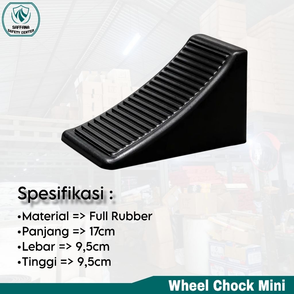Wheel Chock Mini Rubber Pengganjal Ban Mobil Motor Karet Solid Ganjalan Ban Stopper