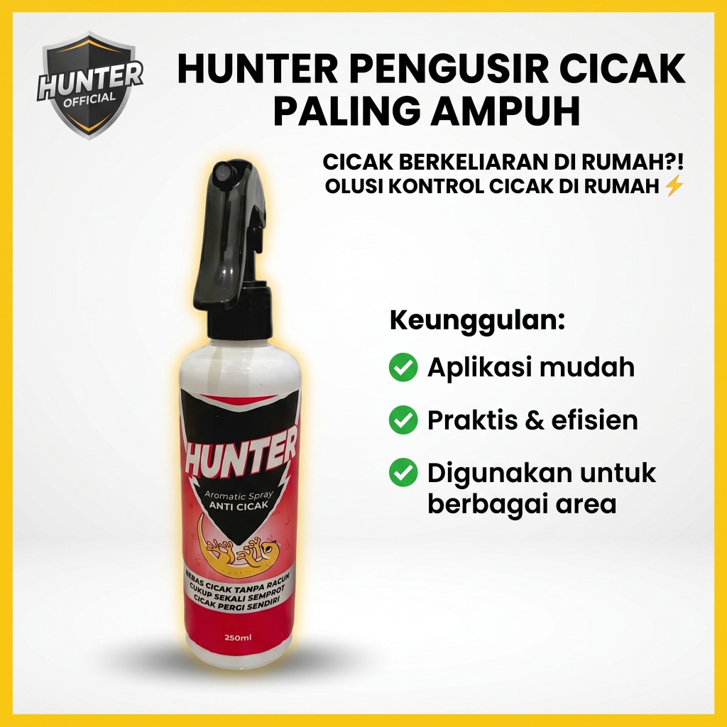 ( HUNTER ) PENGUSIR CICAK AROMATERAFY AROMATIC AMPUH SEMPROT ANTI CICAK RUMAH RACUN CICAK PENGUSIR C