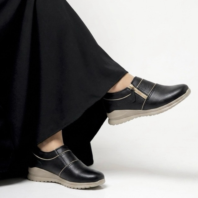 Sepatu kulit wanita asli kulit sapi motif jeruk