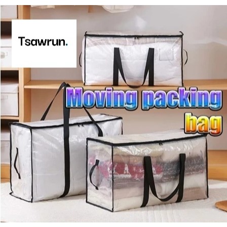 TSAWRUN-Selimut Tas bedcover jumbo tas mika bedcover besar Pakaian Transparan Jinjing Penyimpanan Se