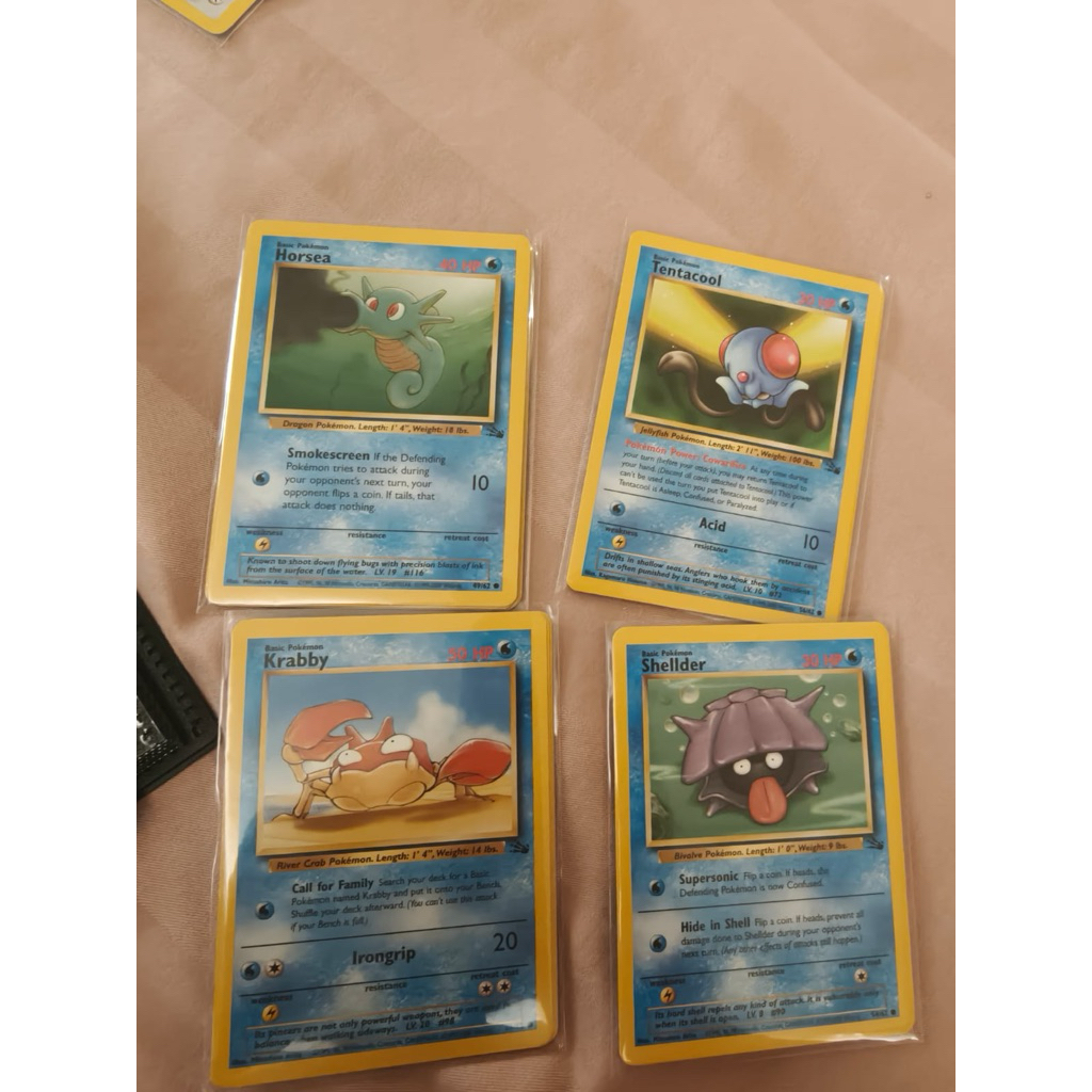 pokemon vintage horsea , tentacool , krabby , shelider