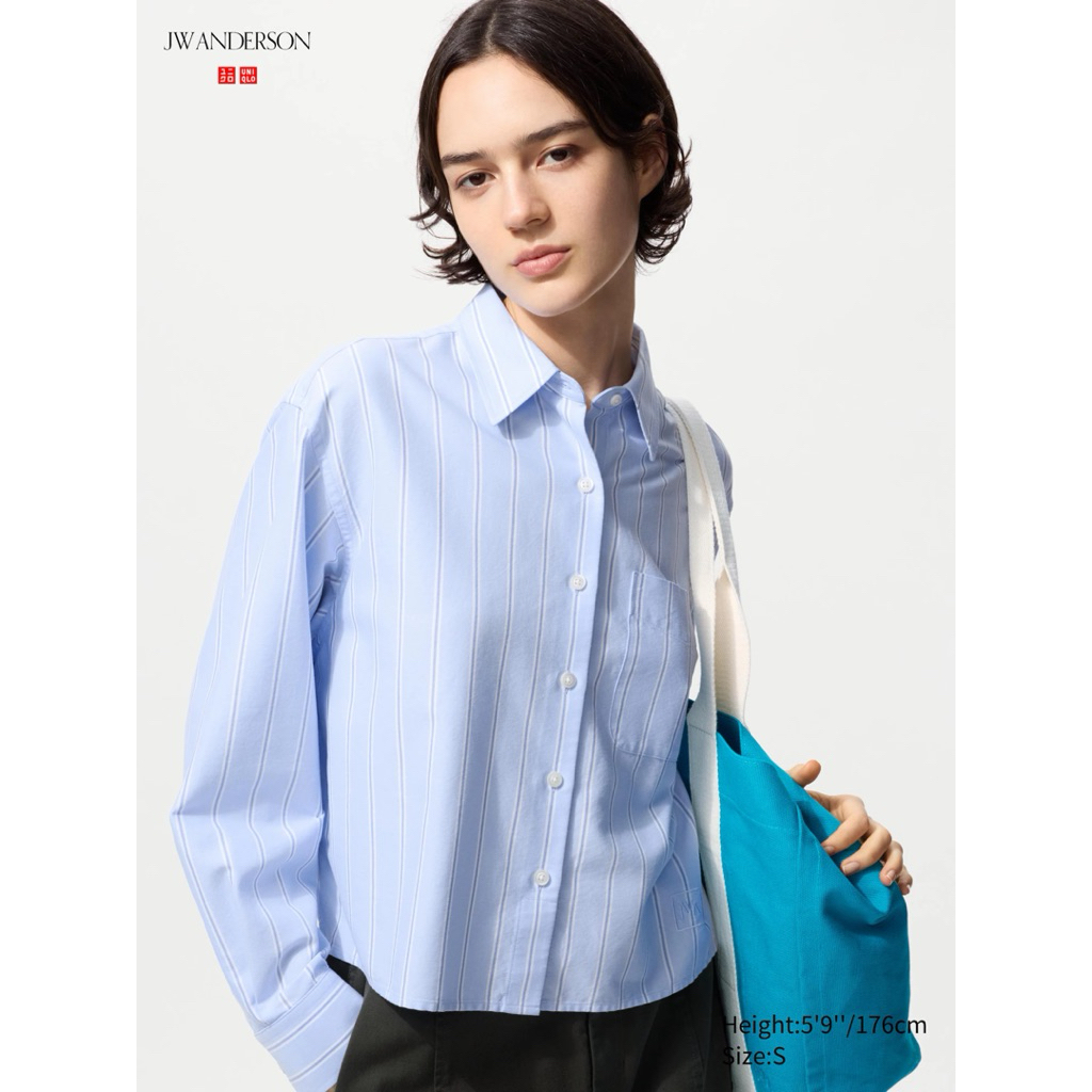 Uniqlo JW Anderson Oxford Boxy Shirt | Long Sleeve Stripe