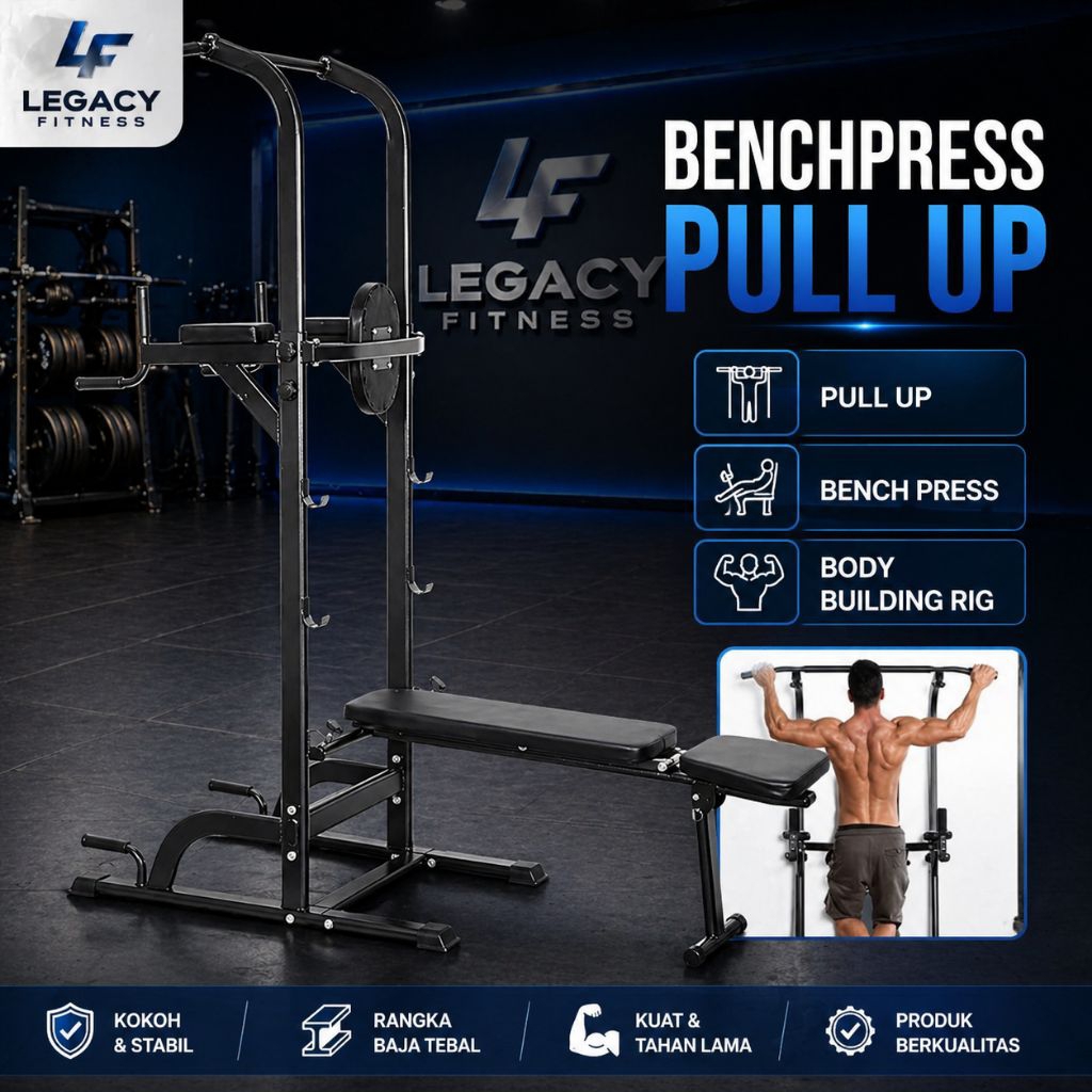 Pull up chin up benchpress multi fungsi fitnes station alat gym home gym