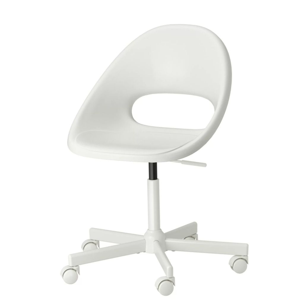 Kursi kantor beroda putih kursi meja belajar adjustable kursi putar swivel chair dudukan lebar