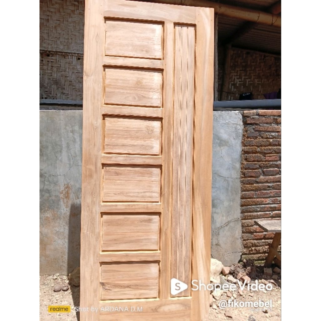 pintu kamar kayu jati halus tinggal plitur