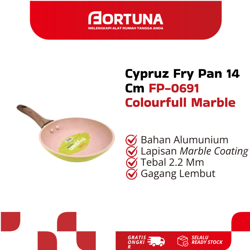 Cypruz Fry Pan 14 Cm FP-0691 Colourfull Marble