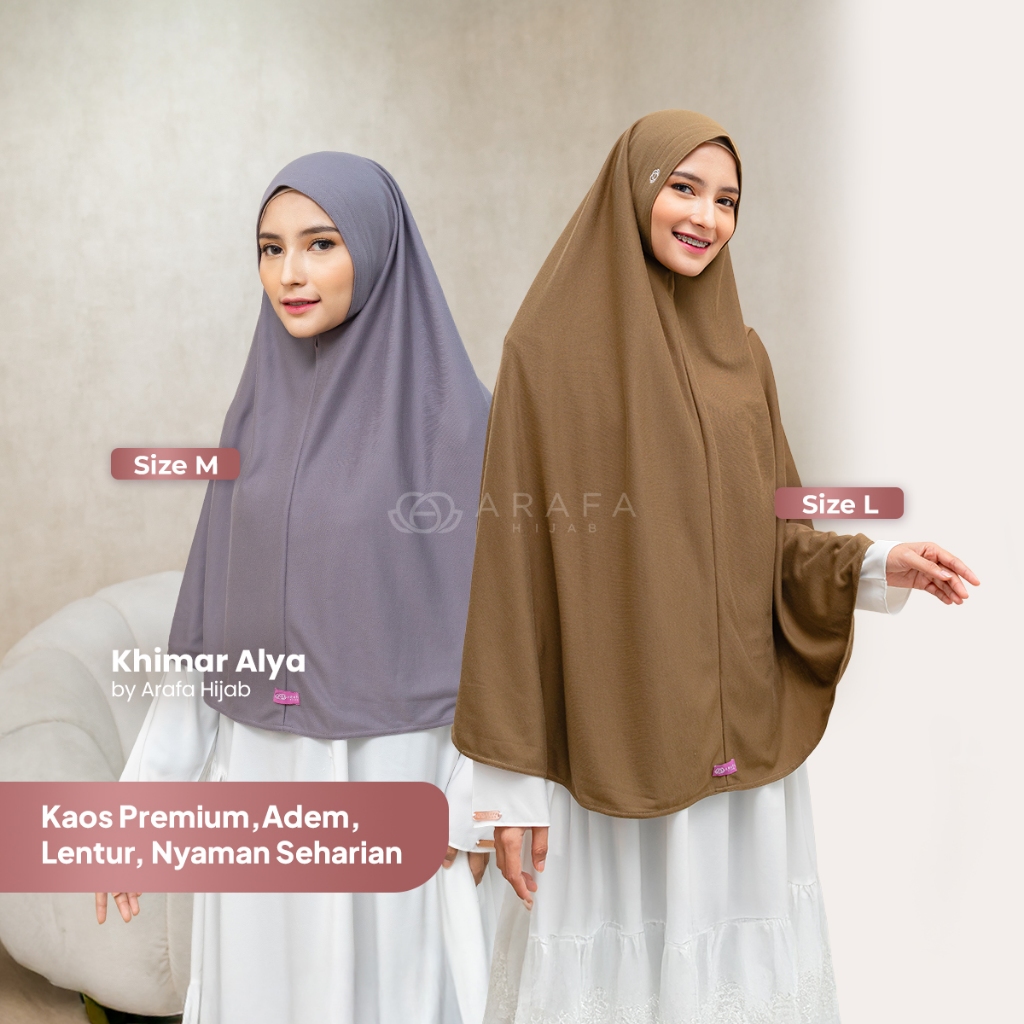 Arafa Hijab - Khimar Alya | Jilbab Kaos Tanpa Pet Bergo Instan Premium Kerudung Terbaru Ramadhan 202