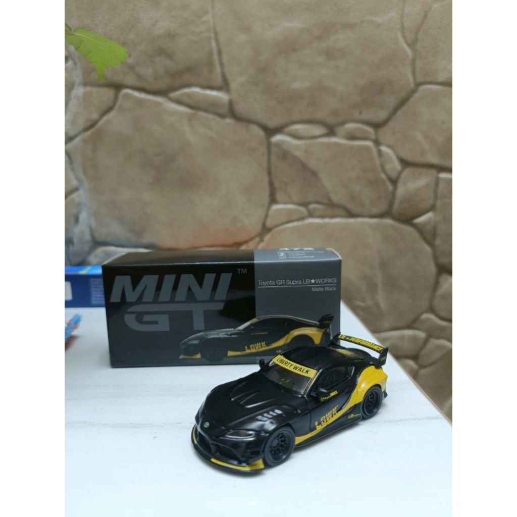 Mini GT LBWK Toyota GR Supra (matte black) Mulus Unsealed