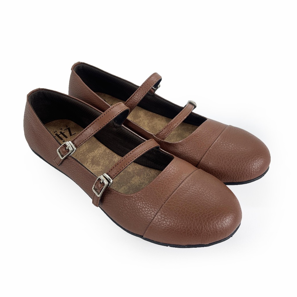 Sepatu Kulit Wanita ZHR Leather / Flat Shoes Bahan Kulit Sapi Asli Garut Z-810