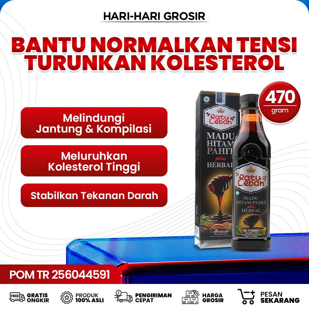 Obat Darah Tinggi Dan Kolesterol Madu Hitam Pahit Ratu Lebah Ampuh Herbal Original BPOM