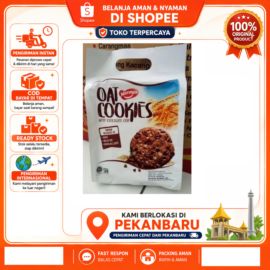 [SDW] pekanbaru/Naraya Oat Cookies Naraya 320gr with chocolate chips / Naraya Oat Cookies