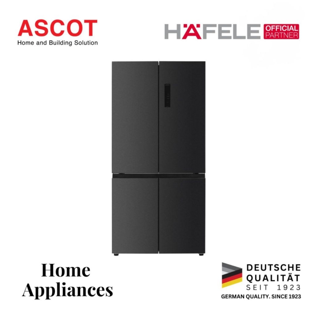 Hafele Kulkas 4 Pintu Medan Kapasitas 586L Hitam/Black - Lemari Es Pendingin