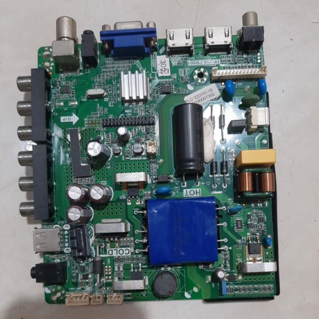 Mesin tv polytron 32in hijau kondisi mesin hidup anggap saja mati