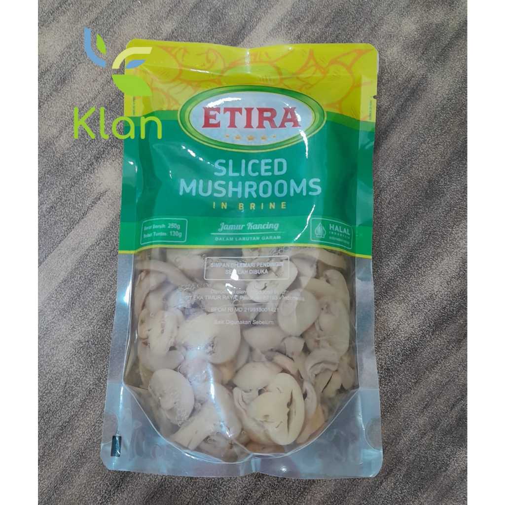 ETIRA SLICED MUSHROOMS/ JAMUR SLICE 250 GR/ IRISAN JAMUR KANCING