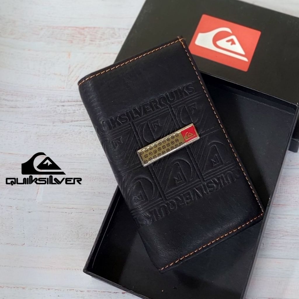 Newww dompet quiksilver bahan kulit asli anti bakar anti api