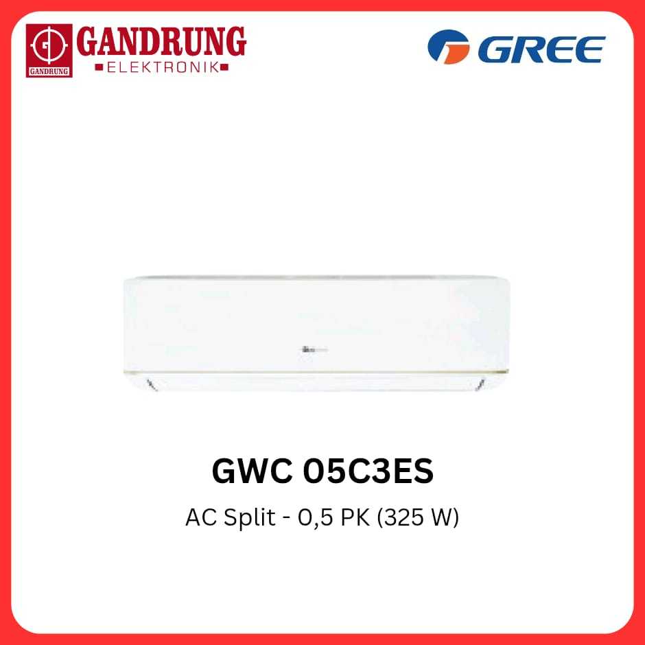 GREE Air Conditioner AC Split Delux Low Watt 0,5 PK - GWC 05C3S