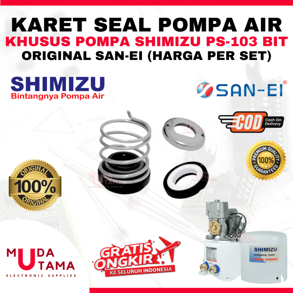 KARET SEAL POMPA AIR SHIMIZU PS103BIT PS 103 BIT ORIGINAL SAN EI - MECHANICAL SEAL POMPA AIR SHIMIZU
