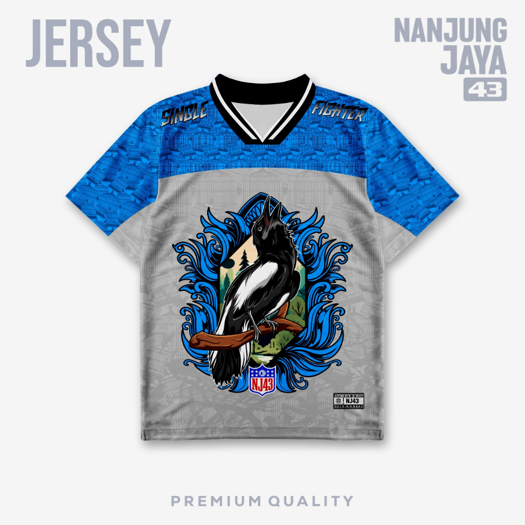 Kaos Jersey Kacer Kacer Mania Bahan Jersey- Lebih Lembut Dan Elegan