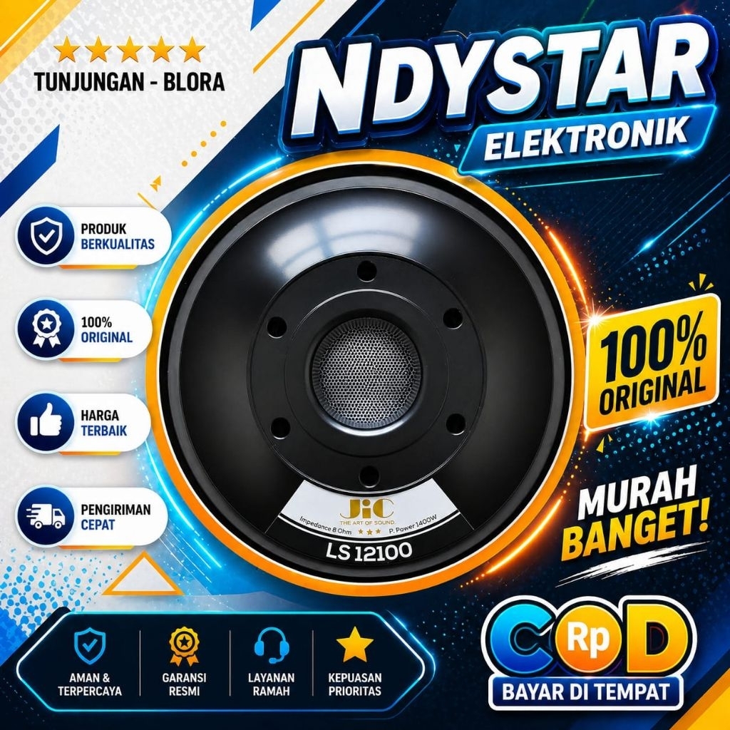 JIC Speaker LS 12100 - 12 Inch Subwoofer Premium dengan Diameter 12 Inch dan Program Power 1400 Watt