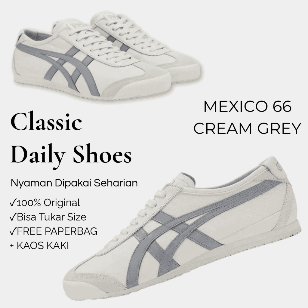 Sepatu Casual Mexico66 Cream Grey