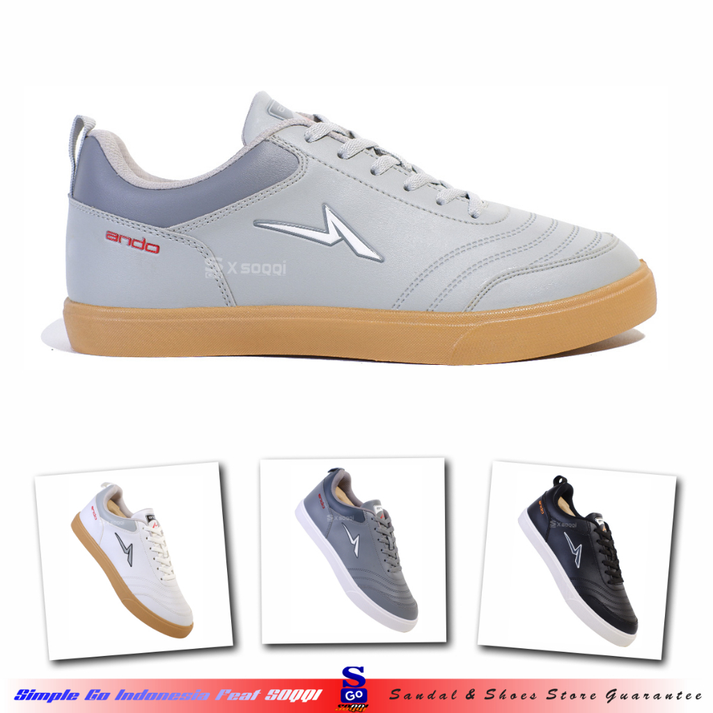 Ando Vardial Sepatu Pria Dewasa Tali Original Sneakers Cowok Kekinian Dewasa 39-43