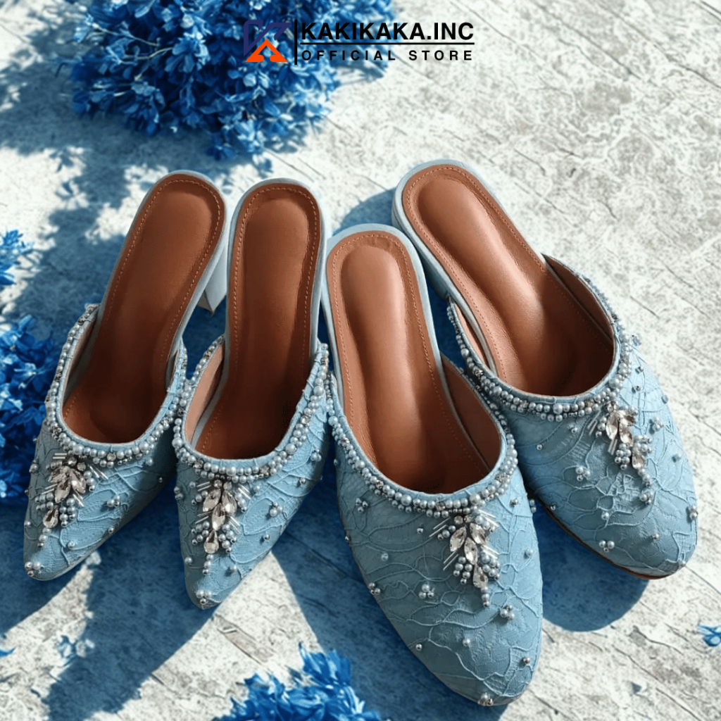 Sepatu Pengantin Couple Pasangan Pria dan Wanita Motif Payet Model A-0850 Custom Warna