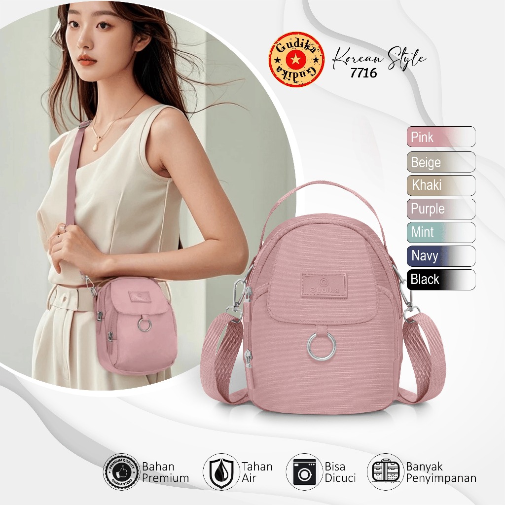 Gudika 7716 - Tas Ransel Wanita Mini Desain Unik Ringan & Anti Air
