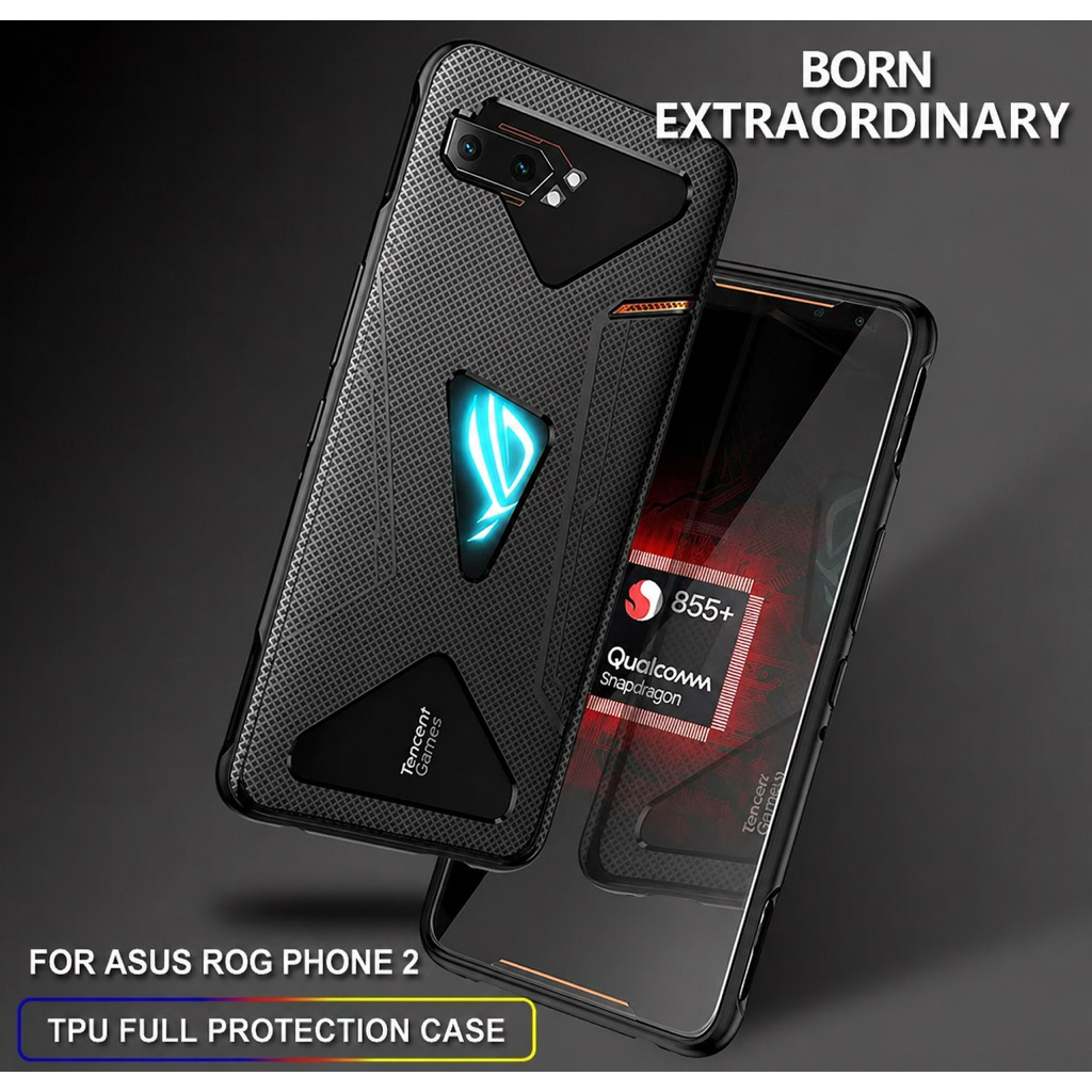 Gaming Black Carbon Case For Asus ROG Phone 2/3” Shockproof Rugged Armor