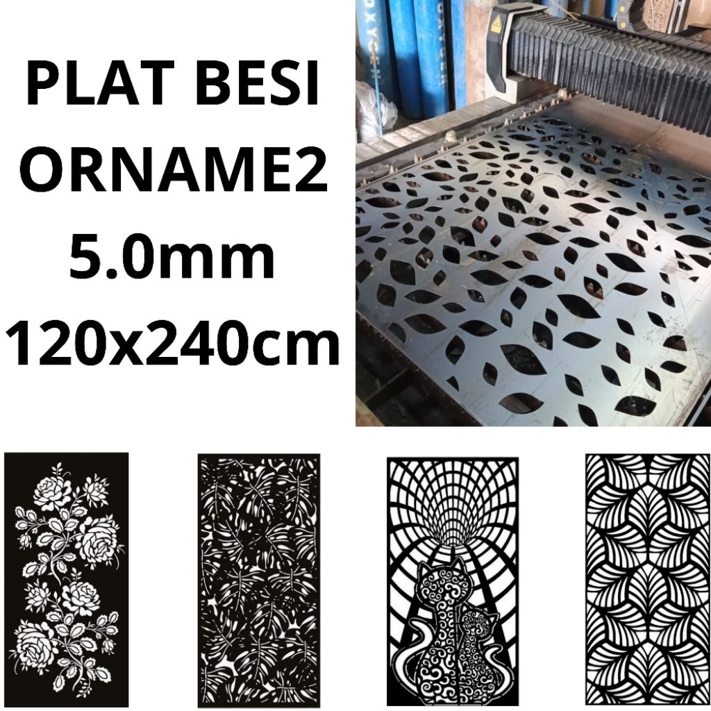 ornamen plat besi 5.0mm 120X240cm