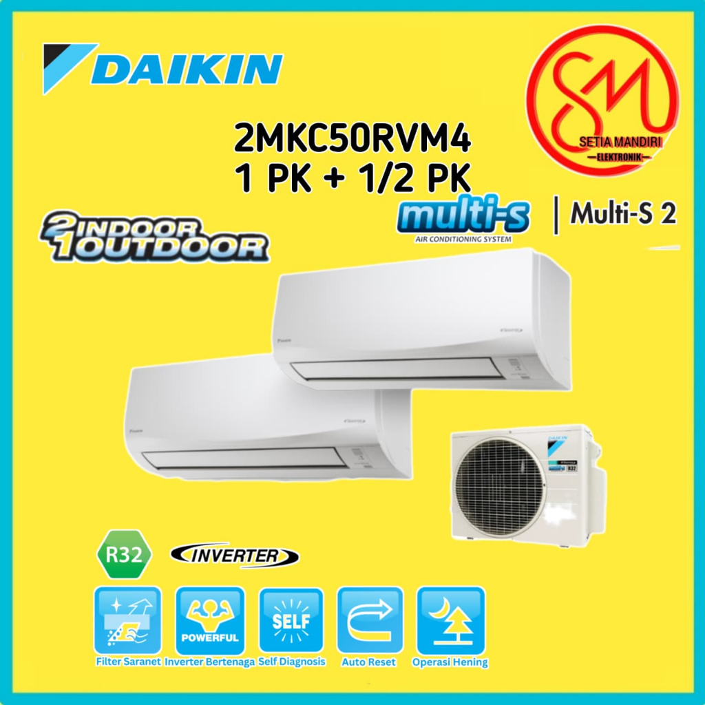 AC DAIKIN MULTI S 2 Koneksi 2MKC50RVM (1PK + 1/2PK)/(25+15)