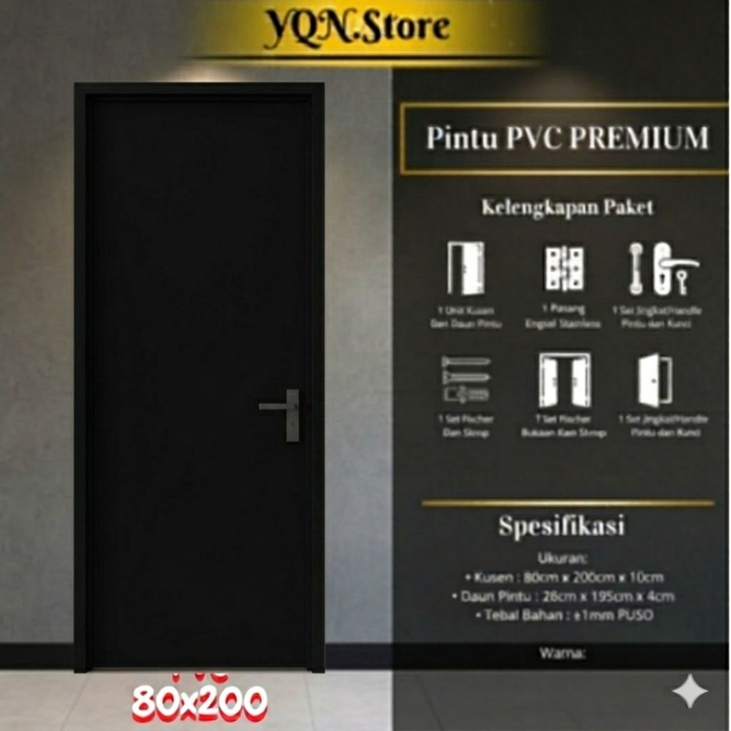Pintu Kamar PVC Tebal 80x200cm