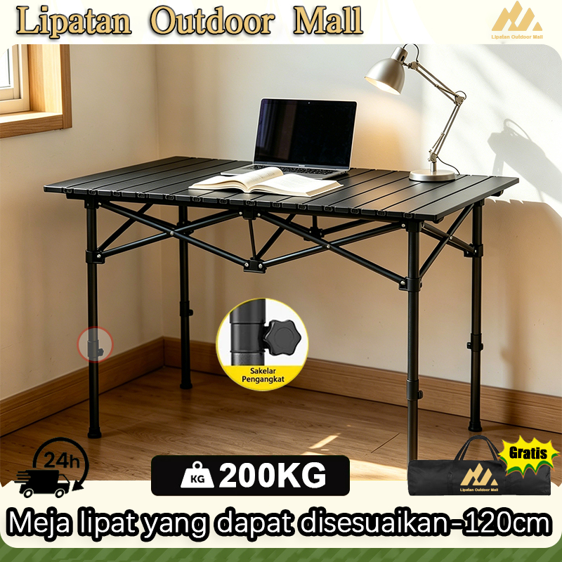 Lipatan Outdoor Meja Lipat Camping Aluminium Portabel Stabil Meja Lipat Portable Meja Adjustable Mej