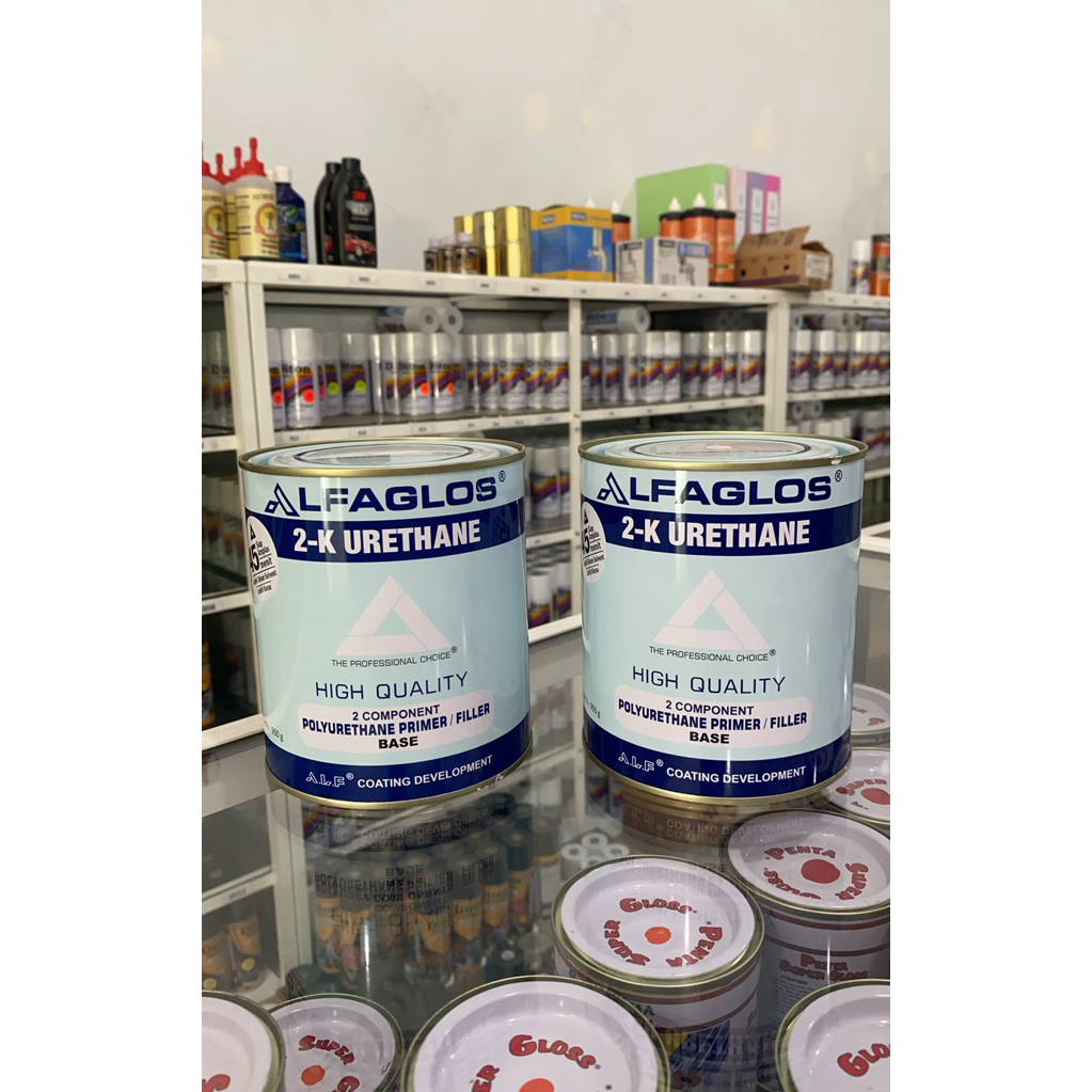 Alfaglos PU Primer Filler 2k 1 KG Set/ Epoxy Alfaglos Epoxy Mobil Motor