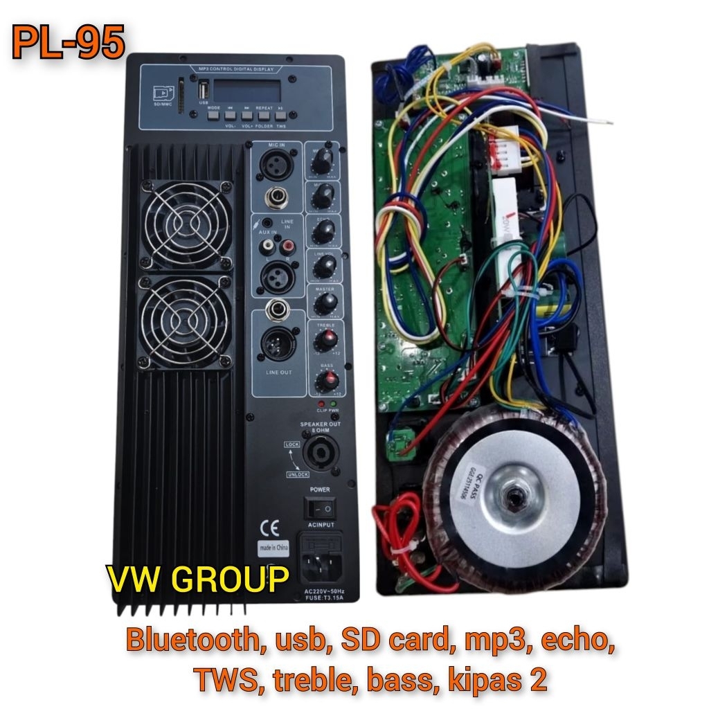 MESIN KIT AKTIF USB BLUETOOTH TWS 16x38 PL-95/ POWER KIT AKTIF 1000watt 16cm x 38cm IMPORT