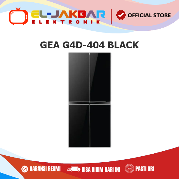 GEA G4D-404 BLACK KULKAS 4 PINTU Fridge Freezer SIDE BY SIDE G4D-404 BLACK G4D-404 G4D404 G4D 404