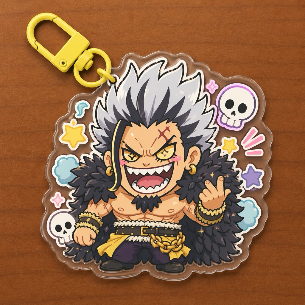 Ganci Gantungan Kunci Keychain ONE PIECE Akrilik Rocks D Xebec Pirate Bajak Laut