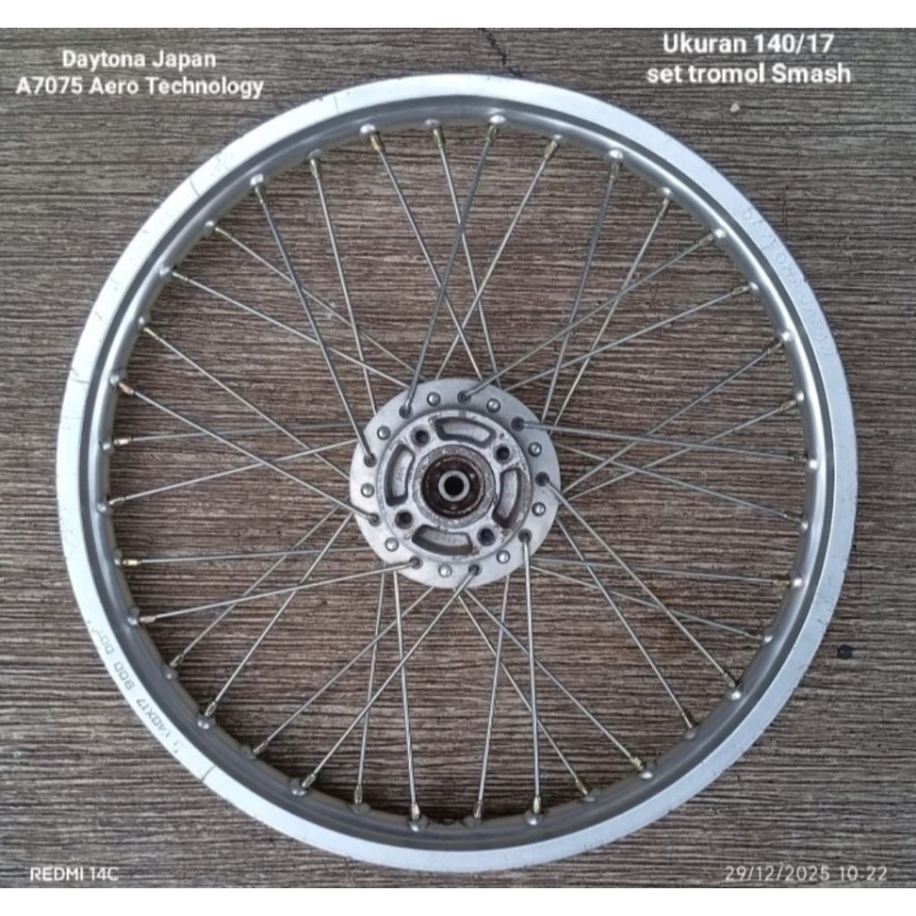 velg aluminium ring 17 merk daytona japan original tromol suzuki original