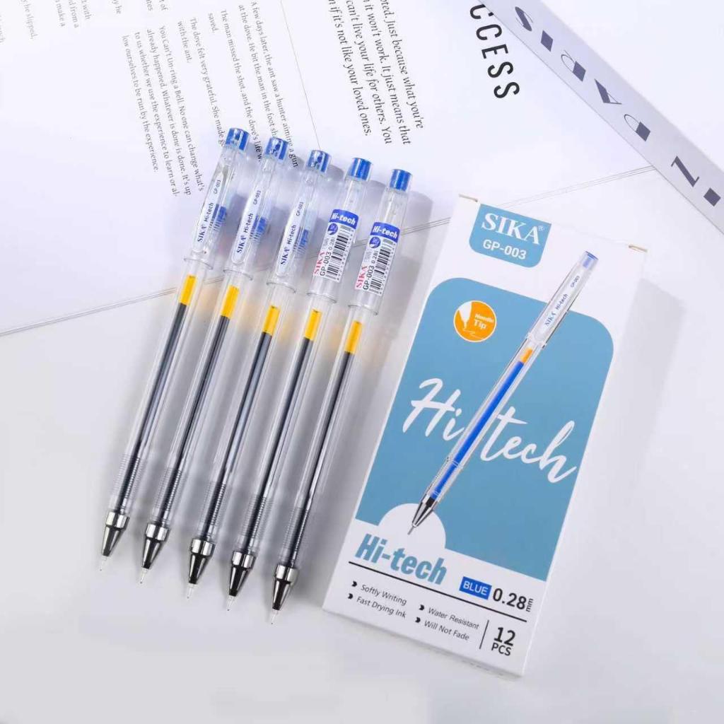 Pulpen Gel Hitech SIKA 0.28mm IsI 12 Pcs