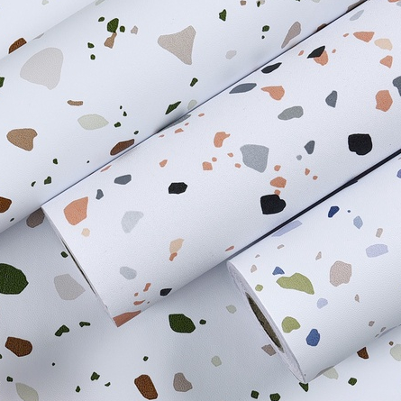 Wallpaper Lebar 60cm Motif Mozaik Stiker Dinding Dekorasi Rumah Tembok Ruang Tamu Dekor Cafe Keramik