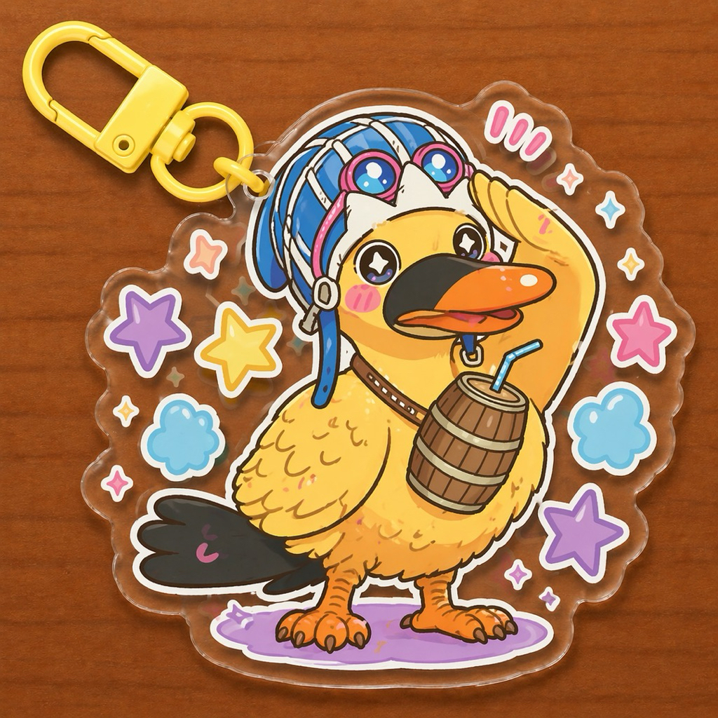 Ganci Gantungan Kunci Keychain ONE PIECE Akrilik Karoo Burung Alabasta