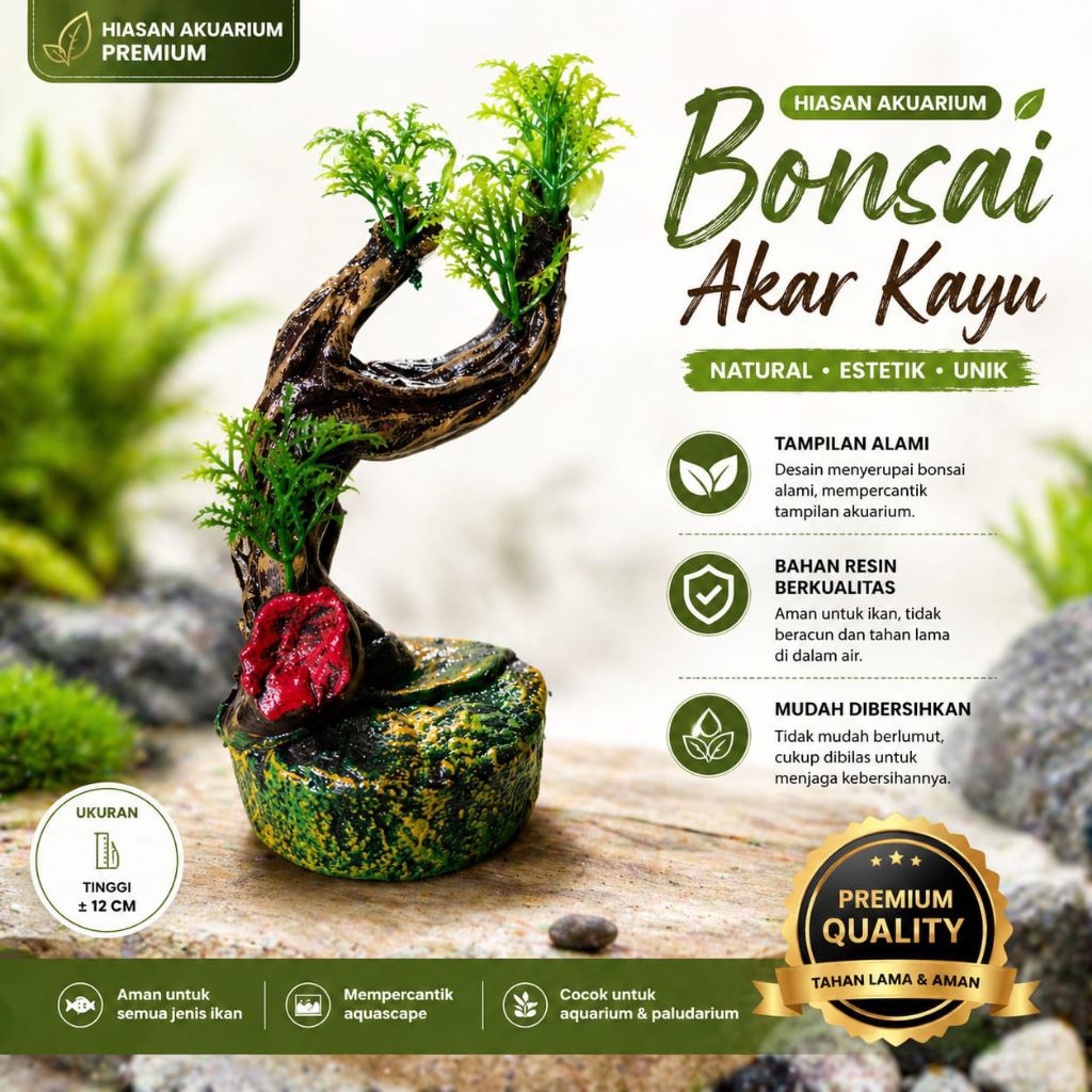 Hiasan Ornamen Aquarium Bonsai Miniatur Hias