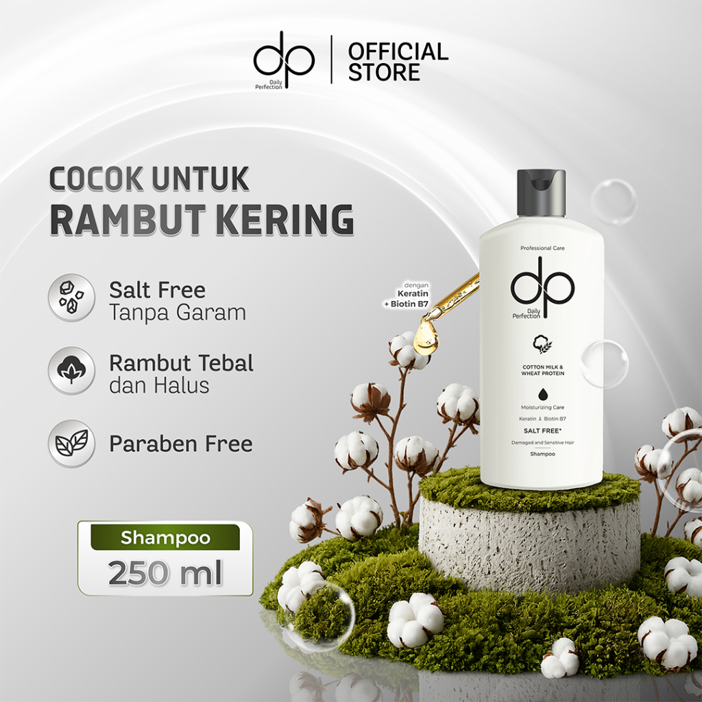 DP Daily Perfection Shampoo Moisturizing Care 250 ml - Salt Free Shampo Bebas Garam Sampo Keratin Bi