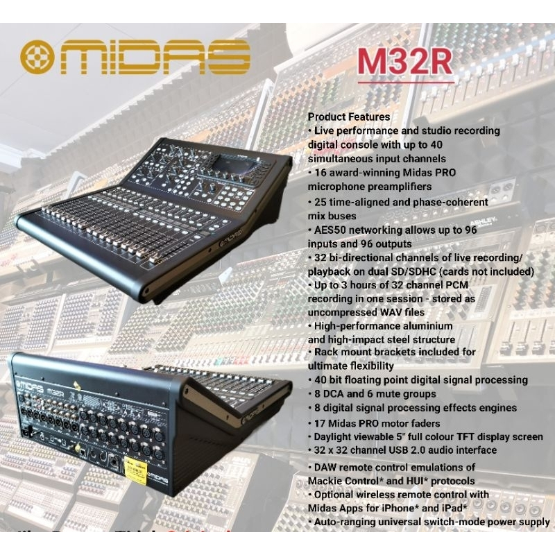 Mixer Digital Midas M32R / Live Mixer Midas M32 R Live Original