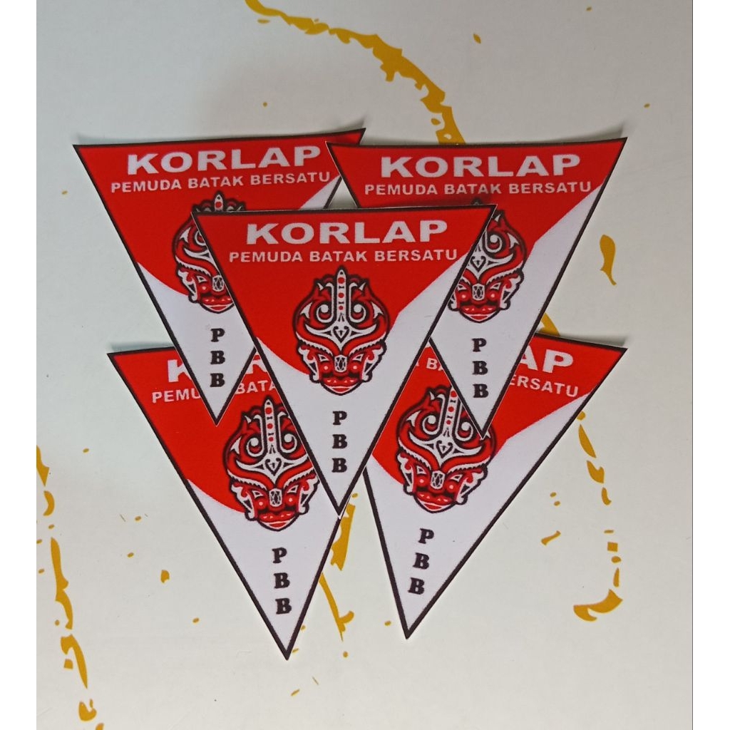 5pcs Stiker Pemuda Batak Bersatu Korlap/Stiker PBB Batak Bersatu Korlap Segitiga