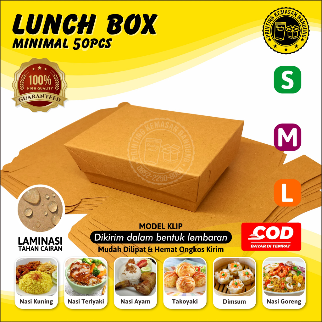 BEST SALE LUNCH BOX SIZE S KOTAK MAKAN KERTAS PAPER BOX KRAFT DUS MAKANAN DIMSUM TAKOYAKI SNACK