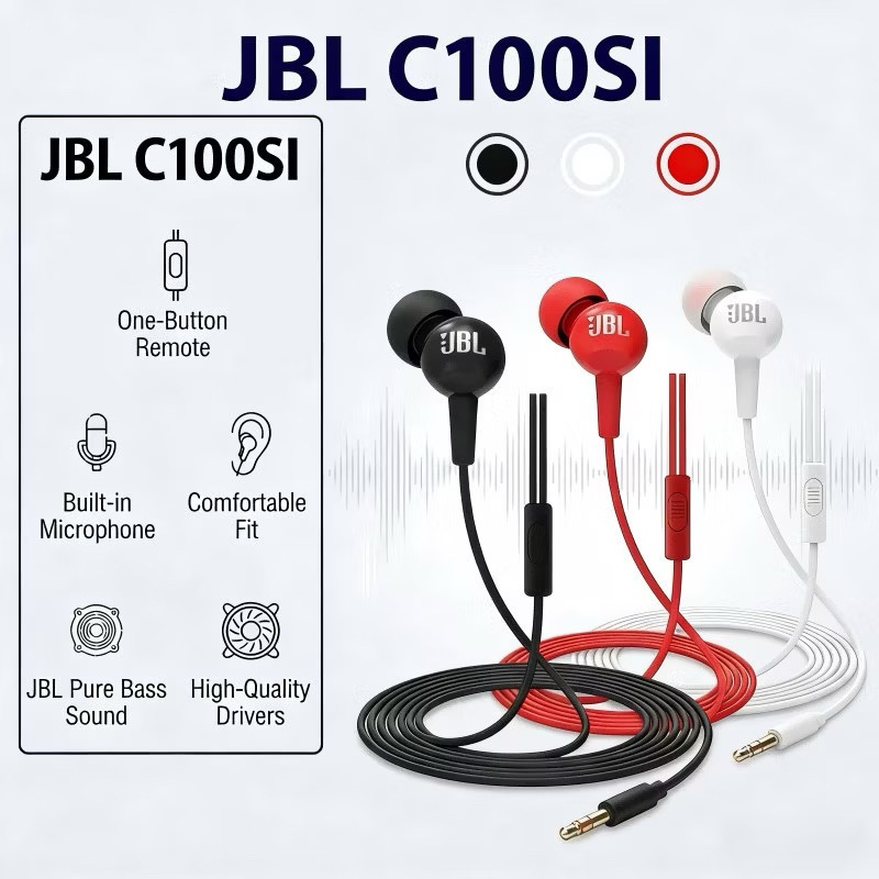 Headset JBL C200Si In Earphone Handfree Headphones With Mic
