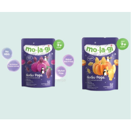 Molagi Gugu Pops Sweet Potato & Pumpkin 25gr | Snack Bayi 7bulan+